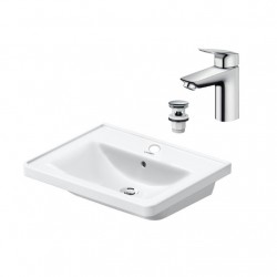 Duravit D-NEO umývadlo 60 x 48 cm + batéria Hansgrohe LOGIS 100 Push-open