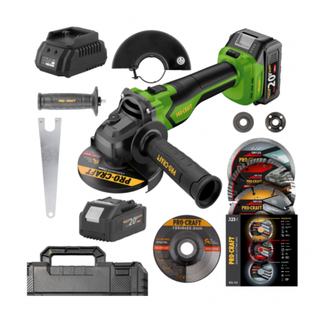 PROCRAFT PGA22 1x20V/4Ah brúska uhlová akku